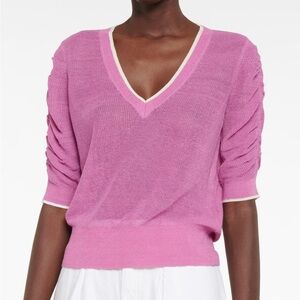 Veronica Beard - Linen blend v neck sweater